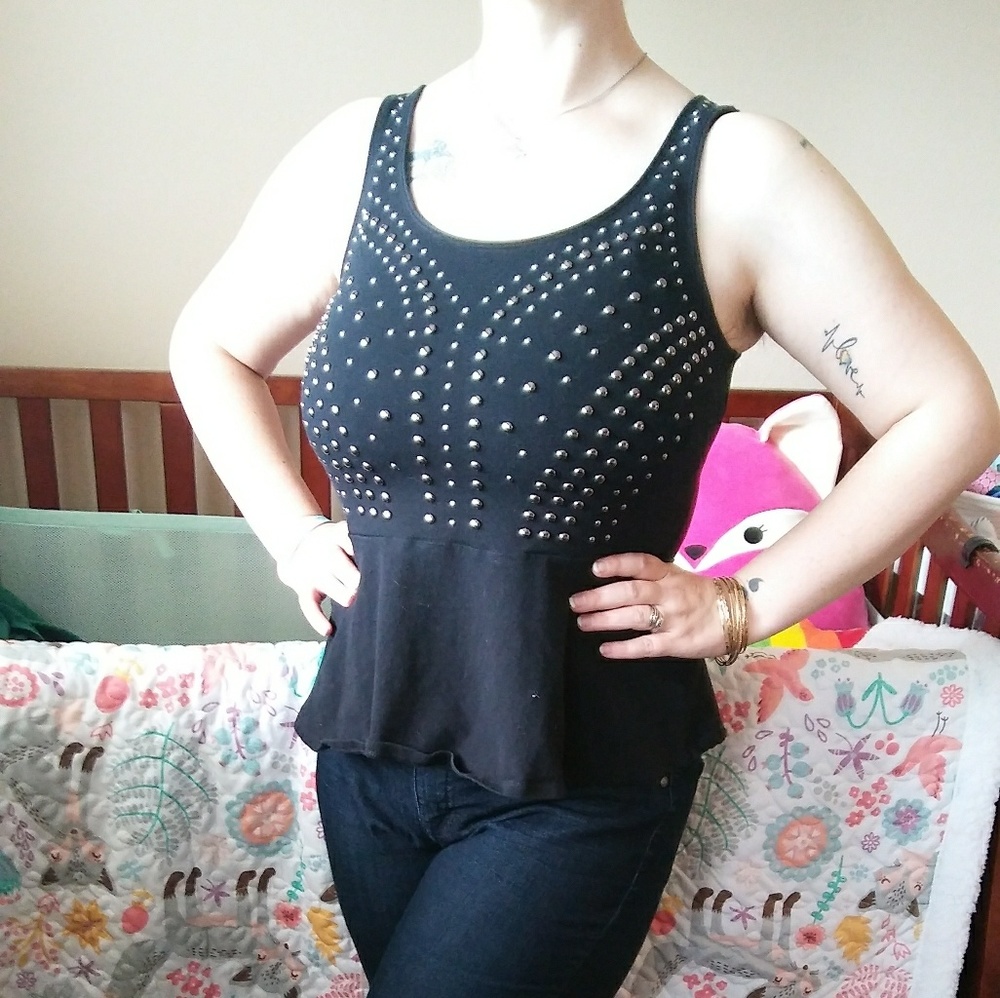 Studded peplum top